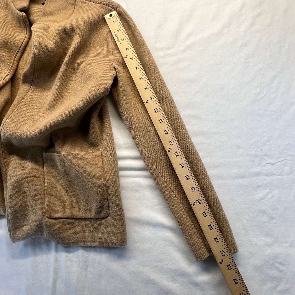Banana Republic Women's XXS Tan Knit Collarless Open Front Cardigan Blazer - Picture 9 of 16